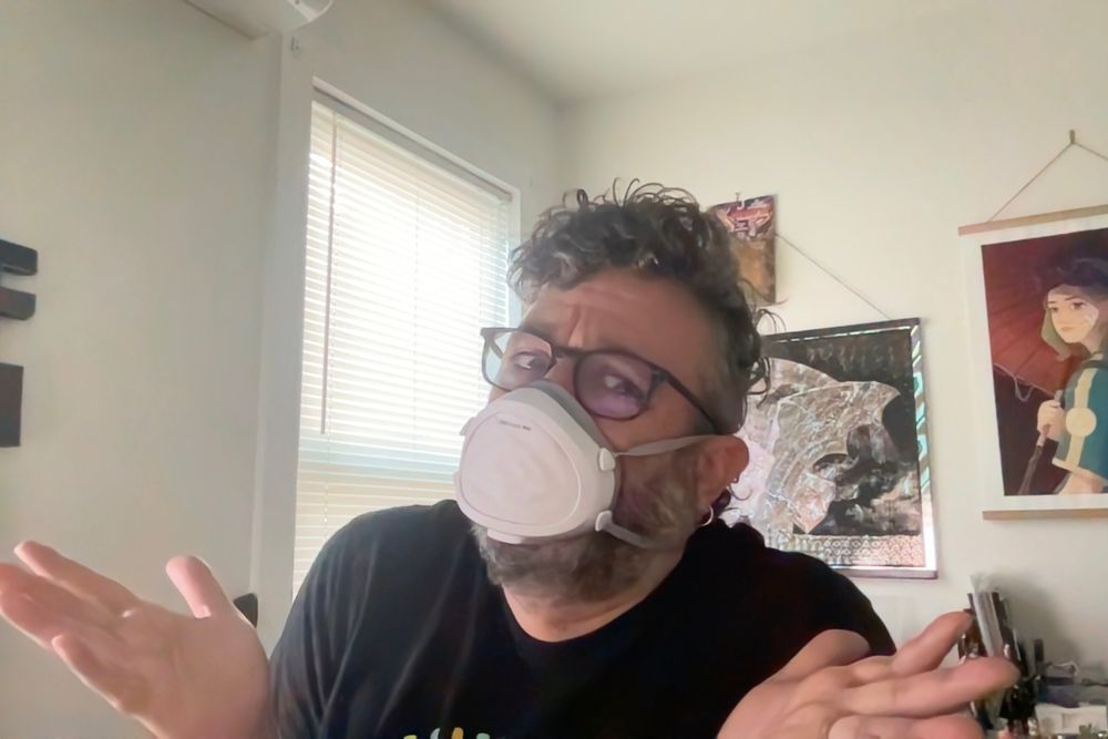 A man wearing a covid mask